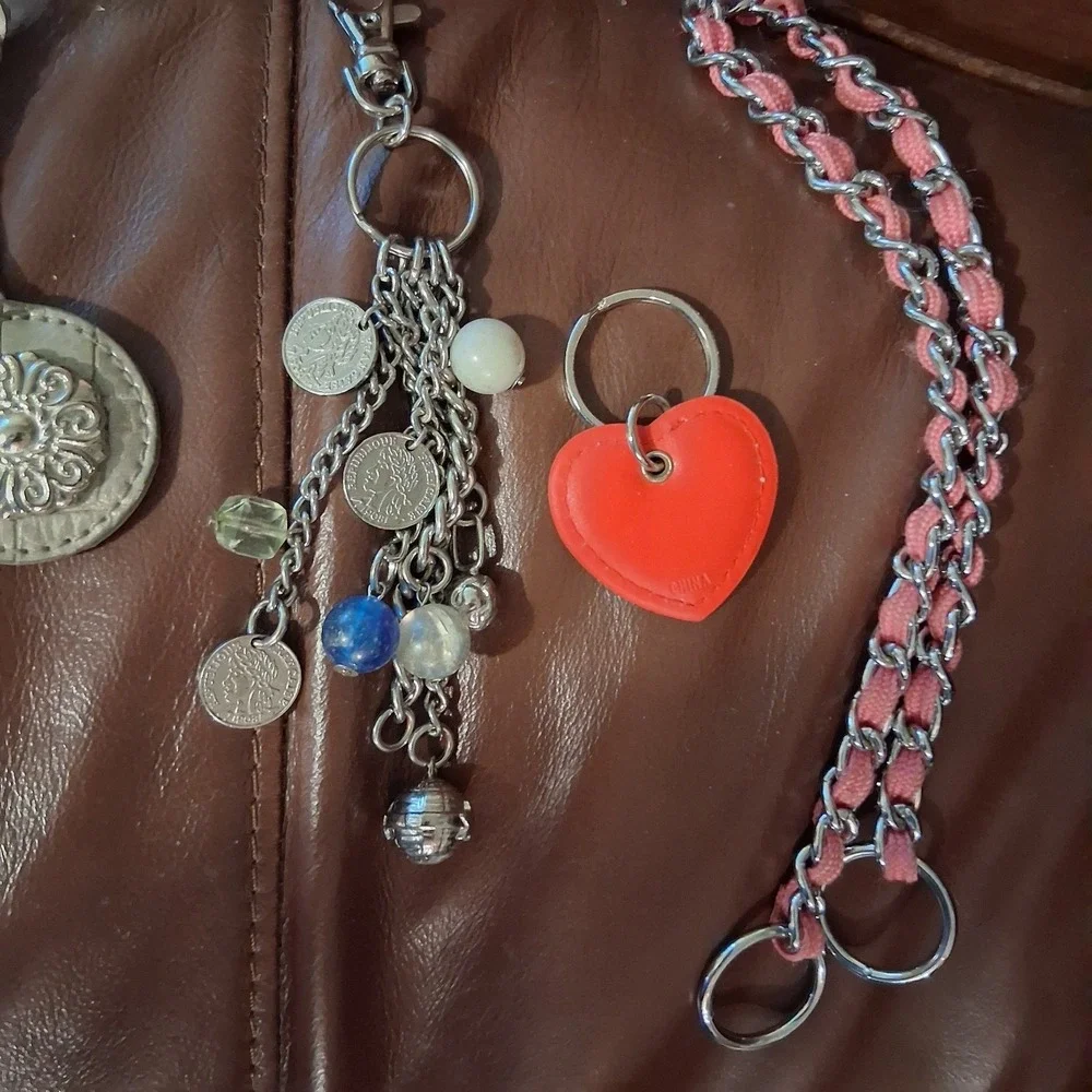 Vintage Y2K Bag Charm Lot Keychain Hang Tag Fob Bling Glitz 8+ Pieces
